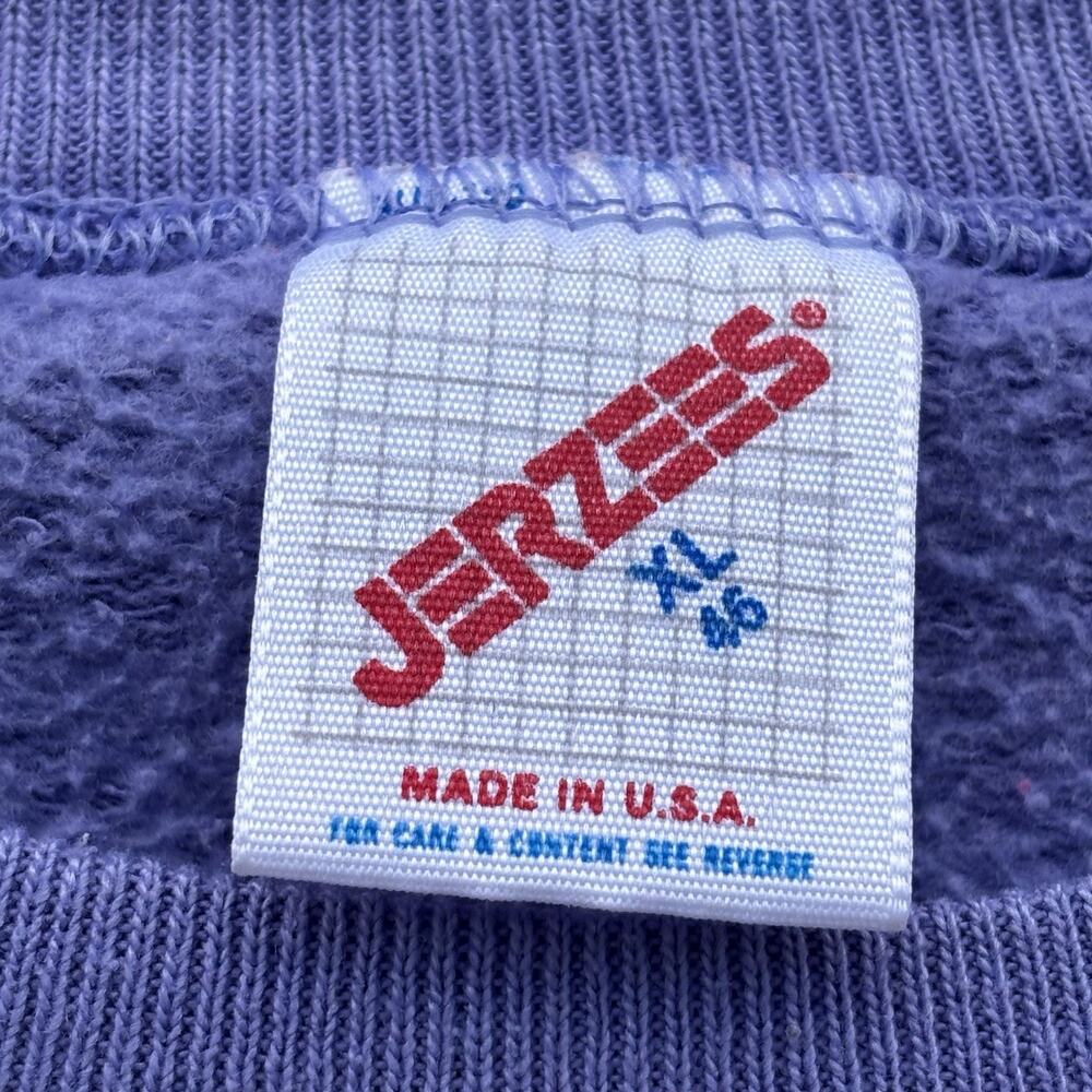 Vintage 90s Jerzees Purple Retro Vail Colorado Mountains Crewneck Sweatshirt - Picture 7 of 8